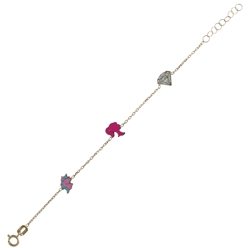 Bracciale Barbie bambina Damiata Gioielli in oro giallo smaltato 433/2/102