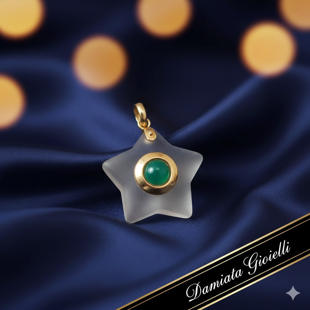 Ciondolo a stella donna Damiata Gioielli in oro giallo con cristallo 433/102/5