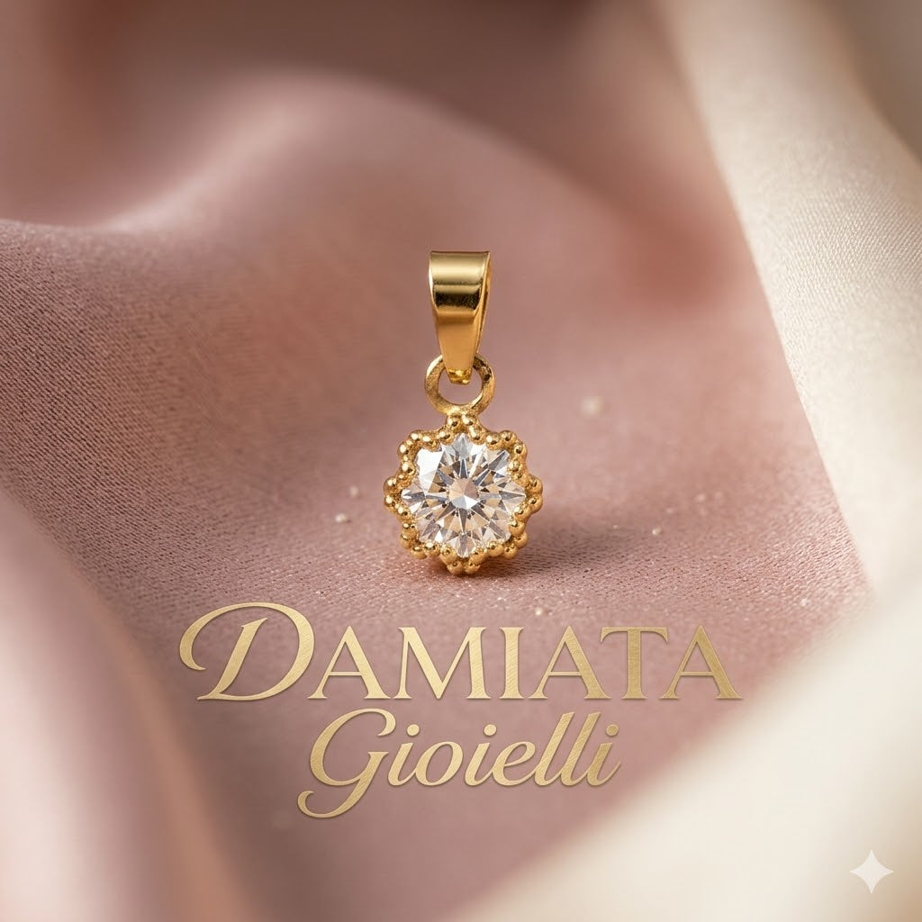 Ciondolo punto luce donna Damiata Gioielli in oro giallo e zircone 43/4/102/1