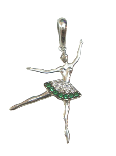 Ciondolo ballerina bambina Damiata Gioielli in oro bianco con zirconi 435/102/2
