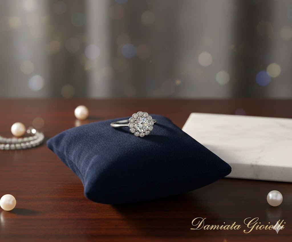 Anello donna Damiata Gioielli in oro bianco e zirconi 436/102/1