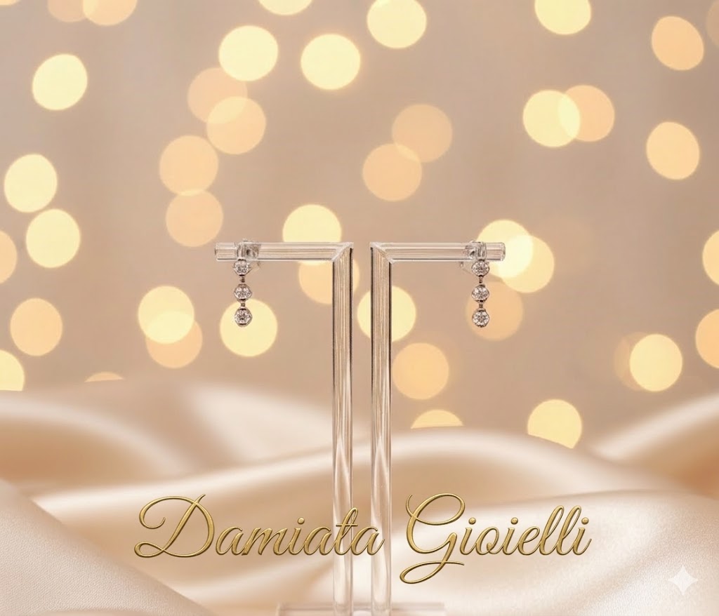 Orecchini trilogy donna Damiata Gioielli in oro bianco e zirconi 438/102/6