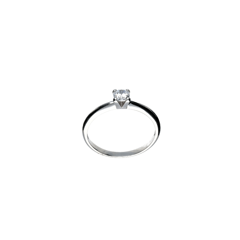 Anello solitario donna Damiata Gioielli in oro bianco e zirconi 438/3/102