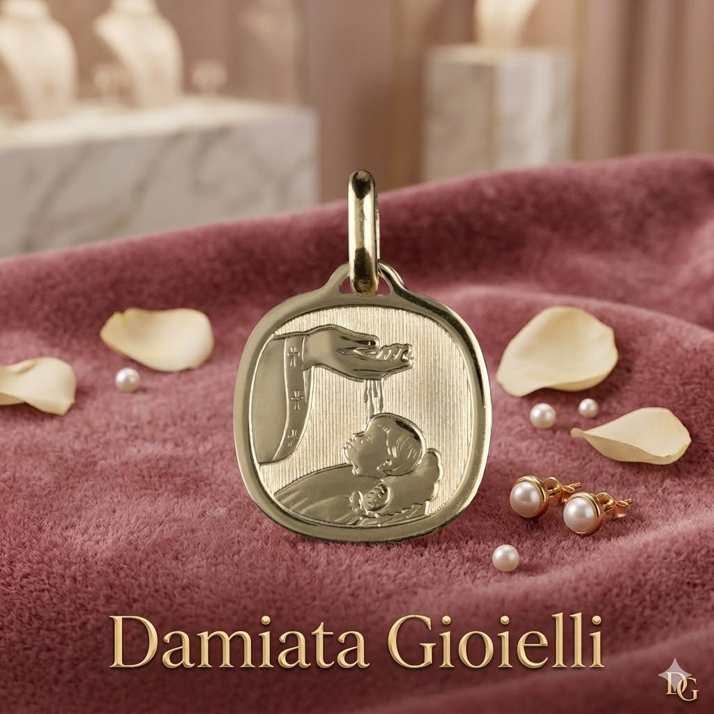 Ciondolo battesimo bambino Damiata Gioielli in oro giallo 439/102