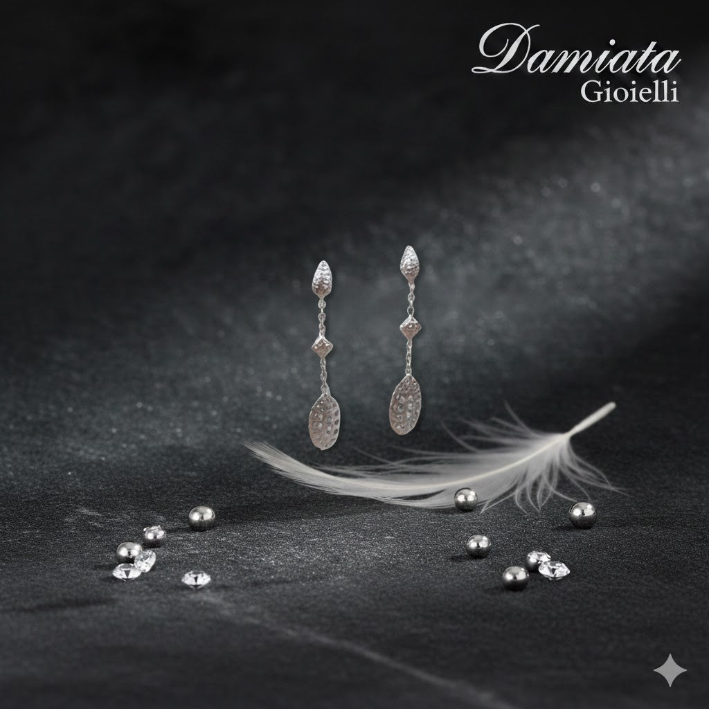 Orecchini pendenti donna Damiata Gioielli in oro bianco 439/102/3