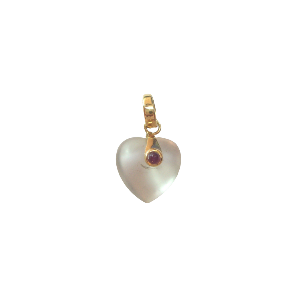 Ciondolo a cuore donna Damiata Gioielli in oro giallo con cristallo 439/102/9