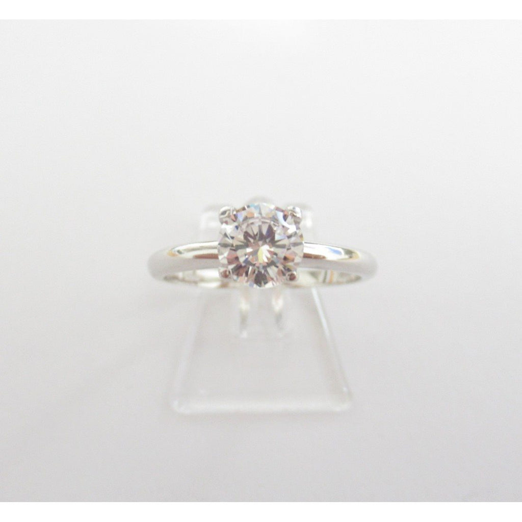 Anello solitario donna Damiata Gioielli in oro bianco con zircone 439/9/102