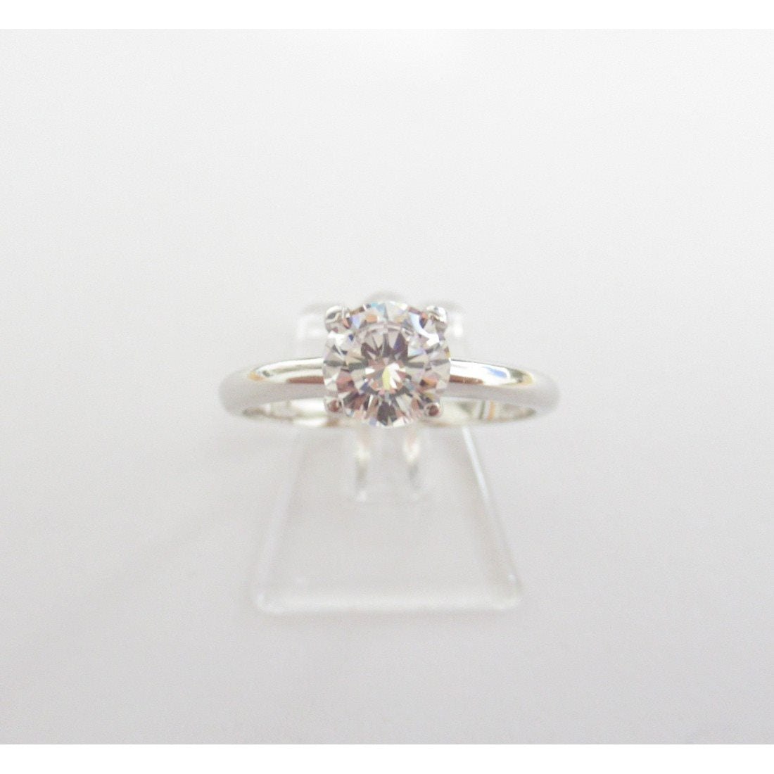 Anello solitario donna Damiata Gioielli in oro bianco con zircone 439/9/102