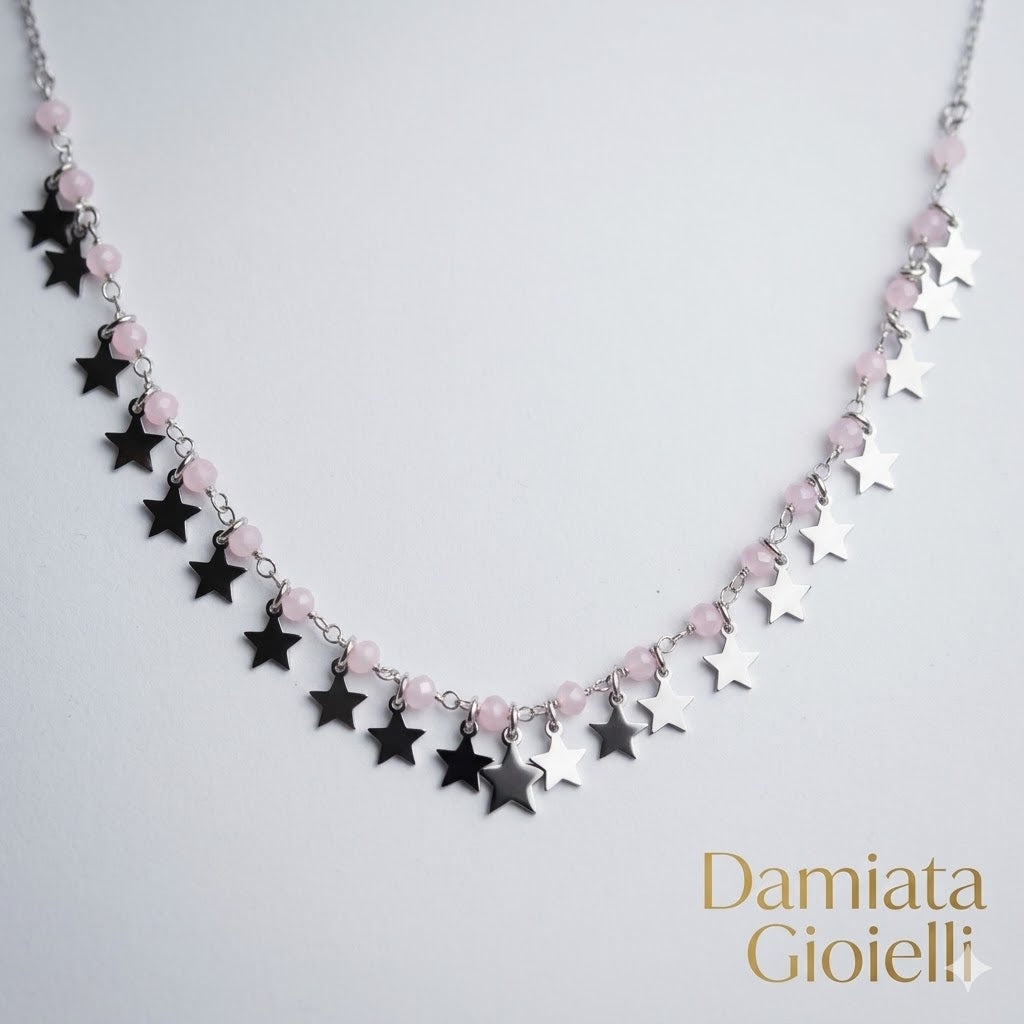 Collana con stelle donna in argento e cristalli 4530BP