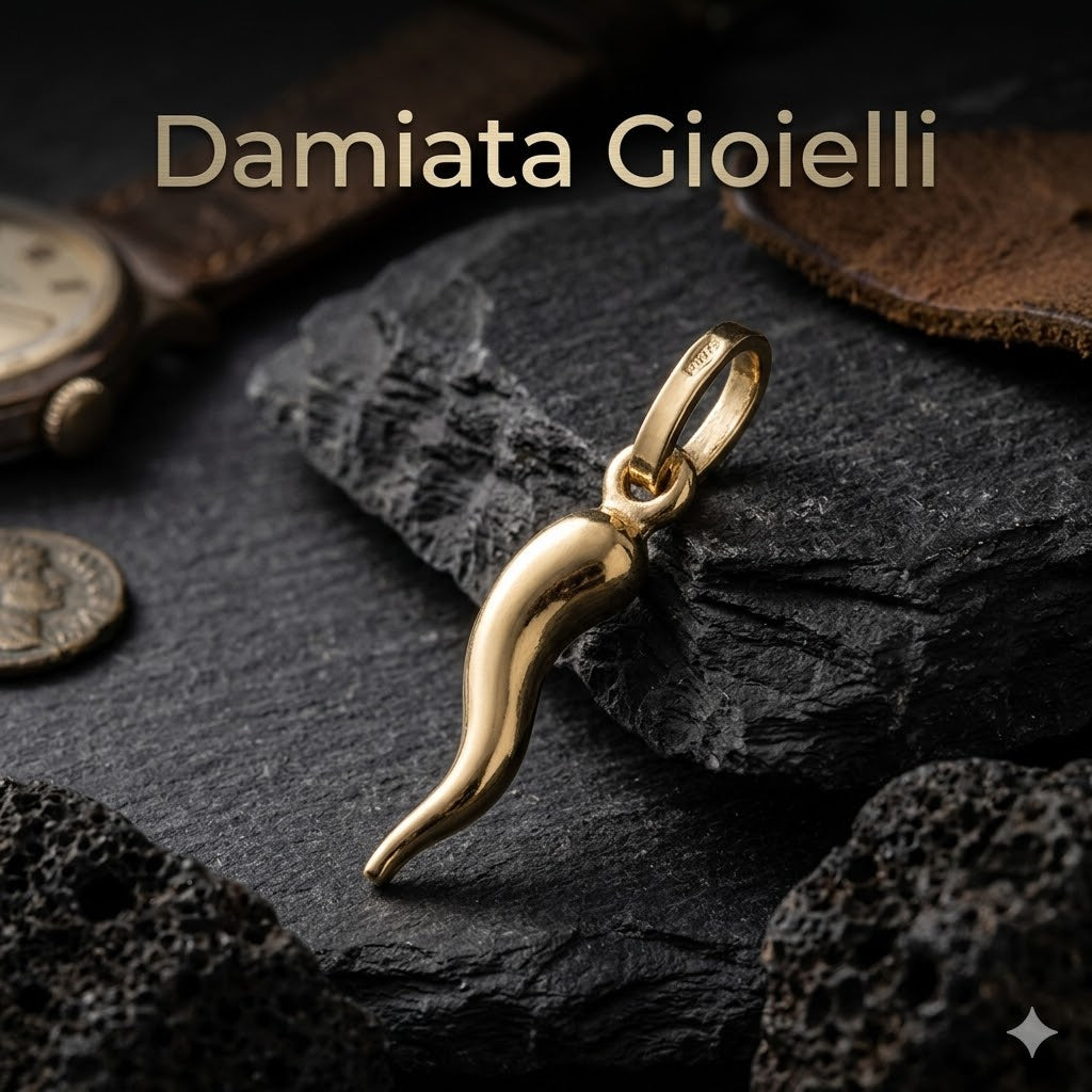 Ciondolo corno portafortuna unisex Damiata Gioielli in oro giallo 45/3/102