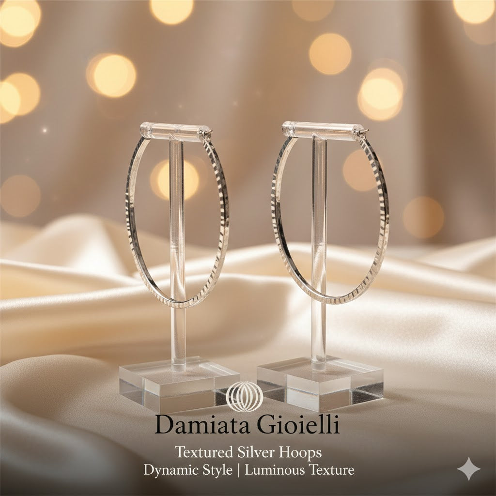 Orecchini a cerchio donna Damiata Gioielli in oro bianco 456/102