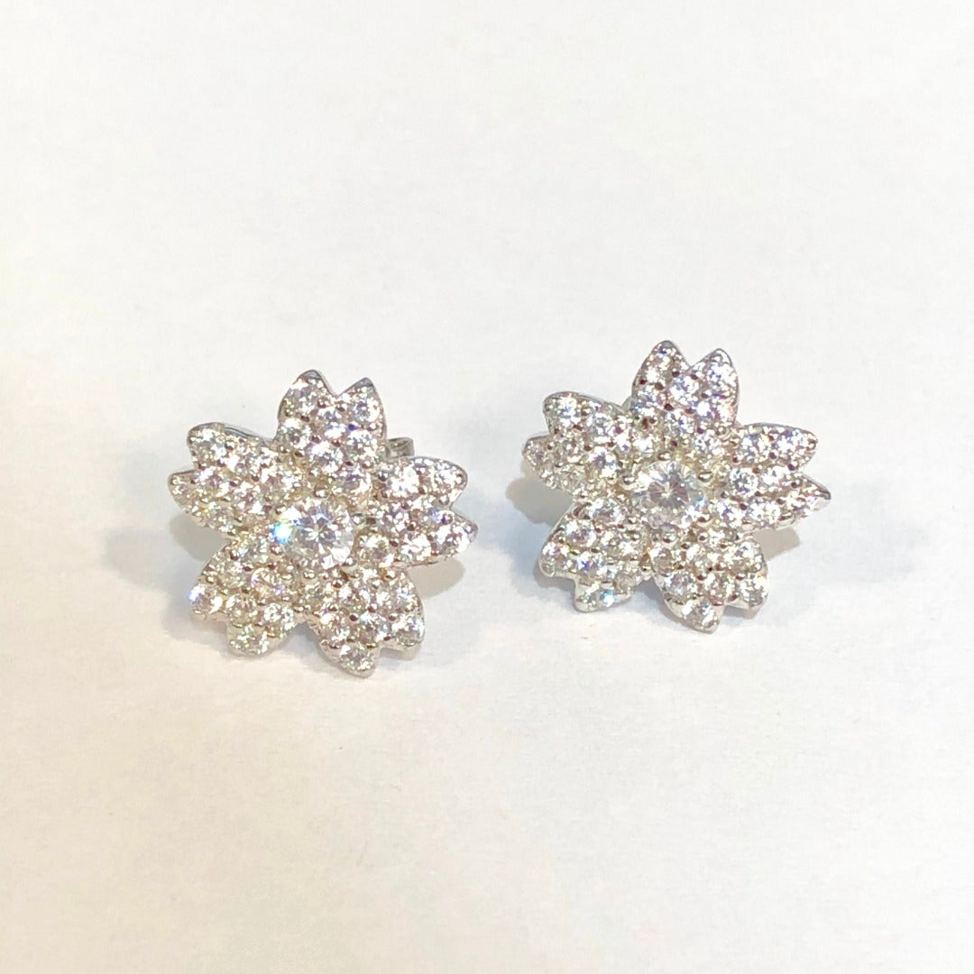 Orecchini fiore donna Trova Gioielli in argento e zirconi 4826-B