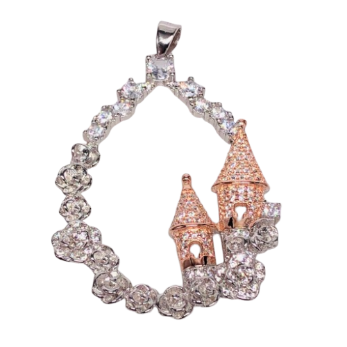 Charm castello donna Trova Gioielli in argento e zirconi 4858-BR