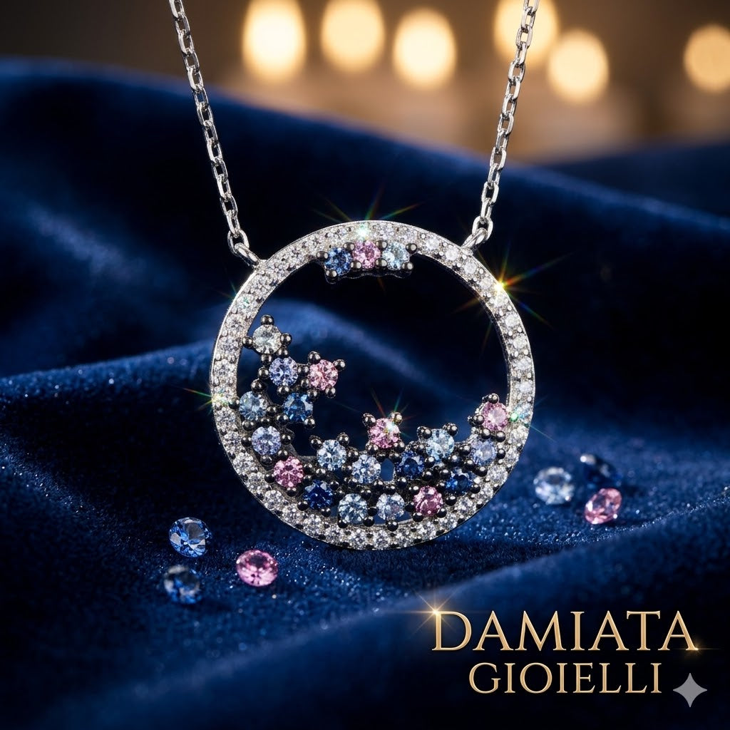Collana donna Trova Gioielli in argento e zirconi multicolore 4942-AZ