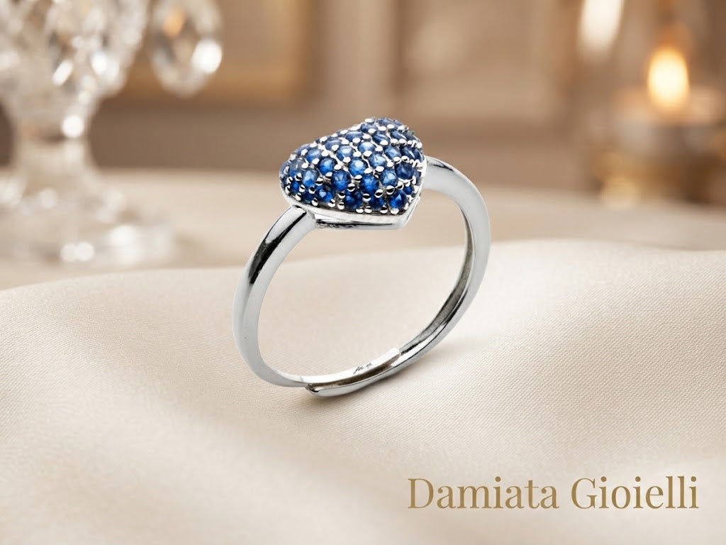 Anello a cuore donna 4US Cesare Paciotti in argento e zirconi ref. 4UAN5716W
