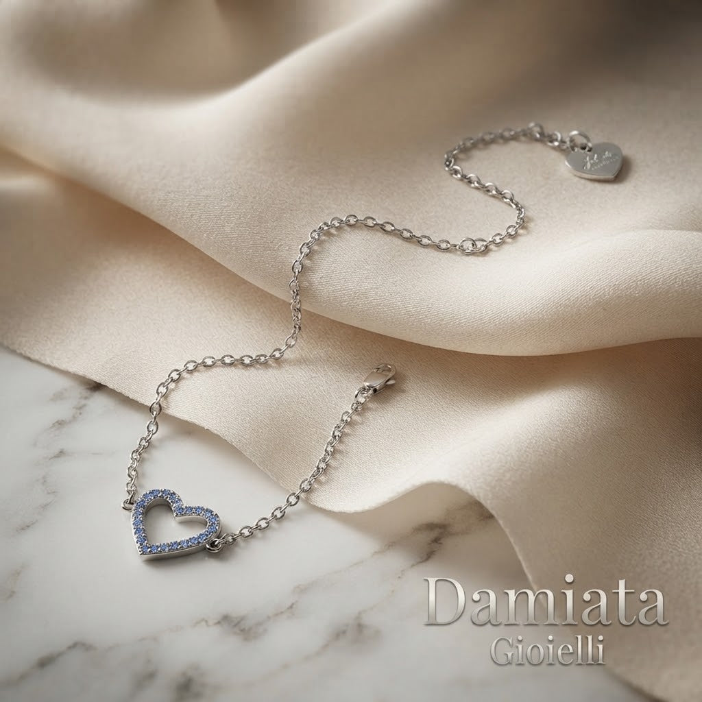 Bracciale a cuore donna 4US Cesare Paciotti in argento e zirconi 4UBR5369W