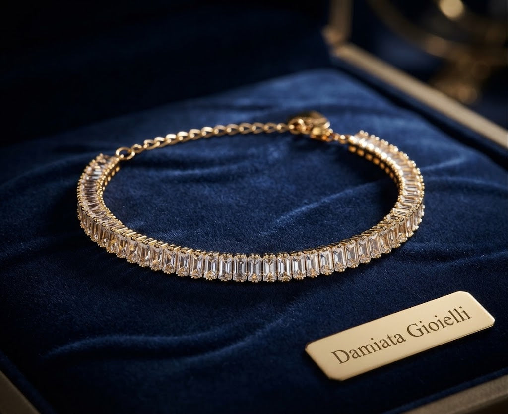 Bracciale 4US Cesare Paciotti donna in acciaio dorato e zirconi ref. 4UBR5503W
