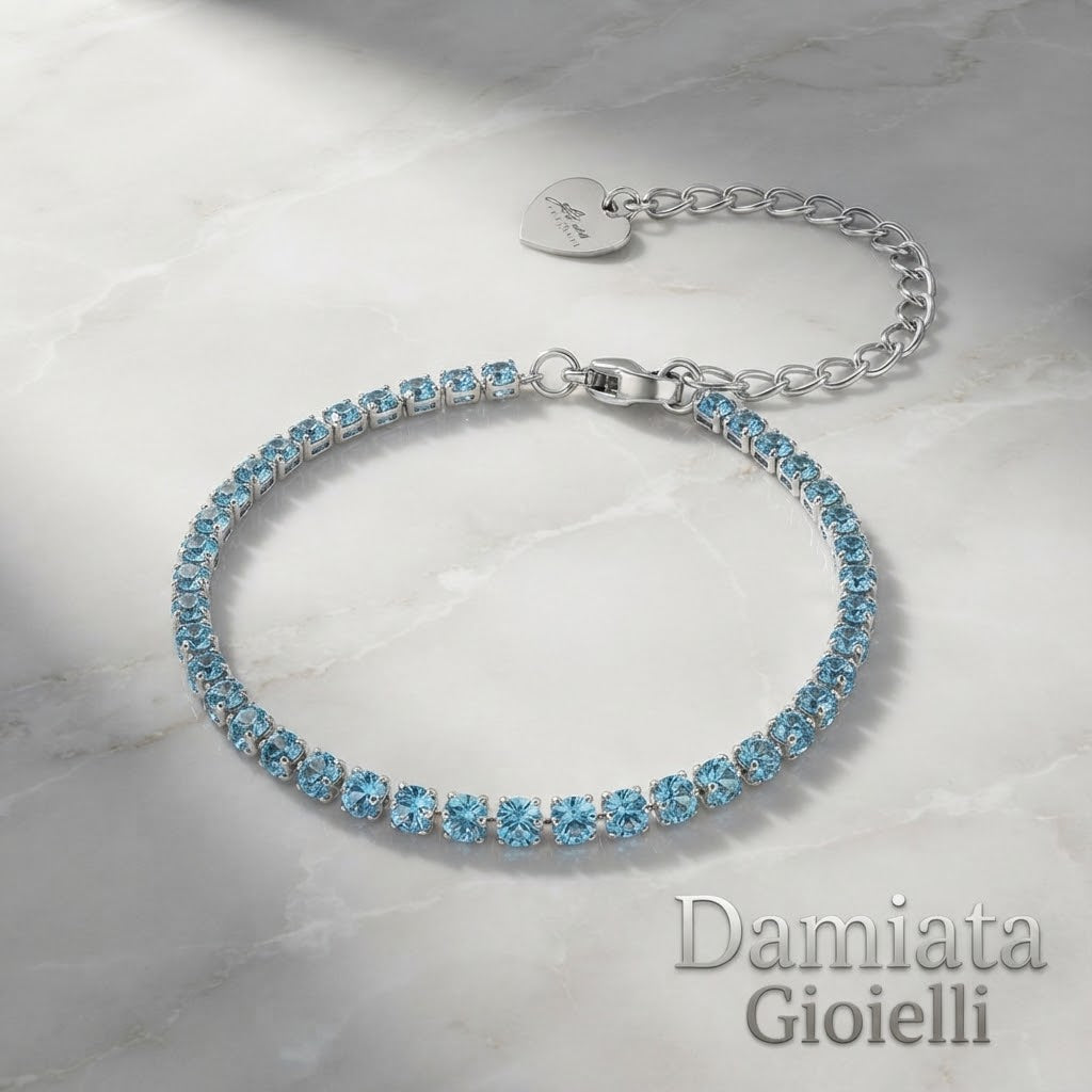 Bracciale tennis donna 4US Cesare Paciotti in acciaio e zirconi ref. 4UBR6318W