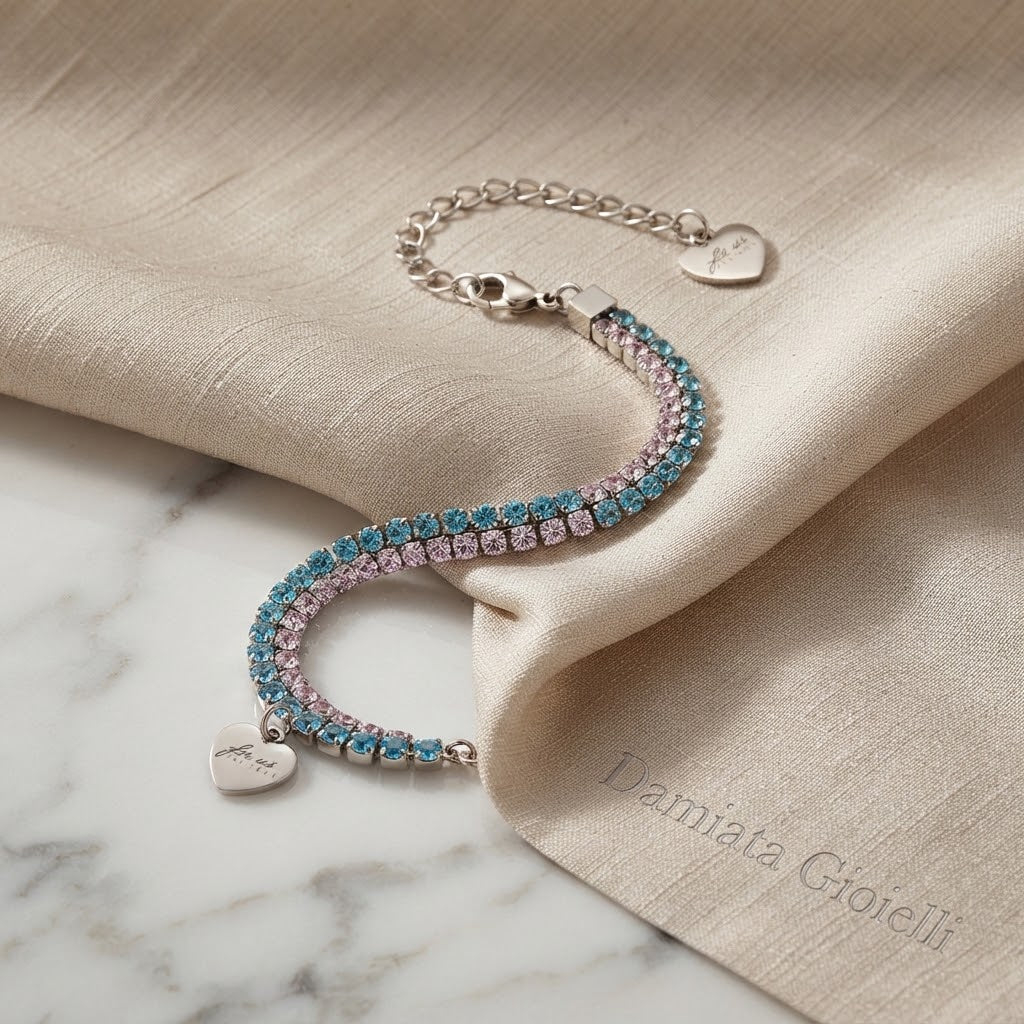 Bracciale tennis donna 4US Cesare Paciotti in acciaio e zirconi ref. 4UBR6331W