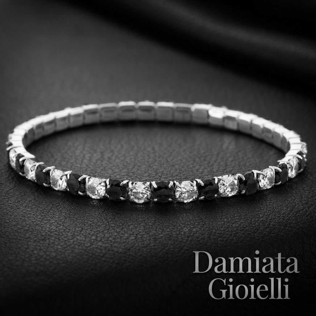 Bracciale tennis elastico donna 4US Cesare Paciotti in acciaio e zirconi ref. 4UBR6661W