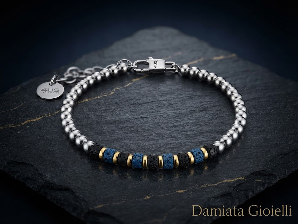 Bracciale uomo 4US Cesare Paciotti in acciaio trecolori ref. 4UBR7811