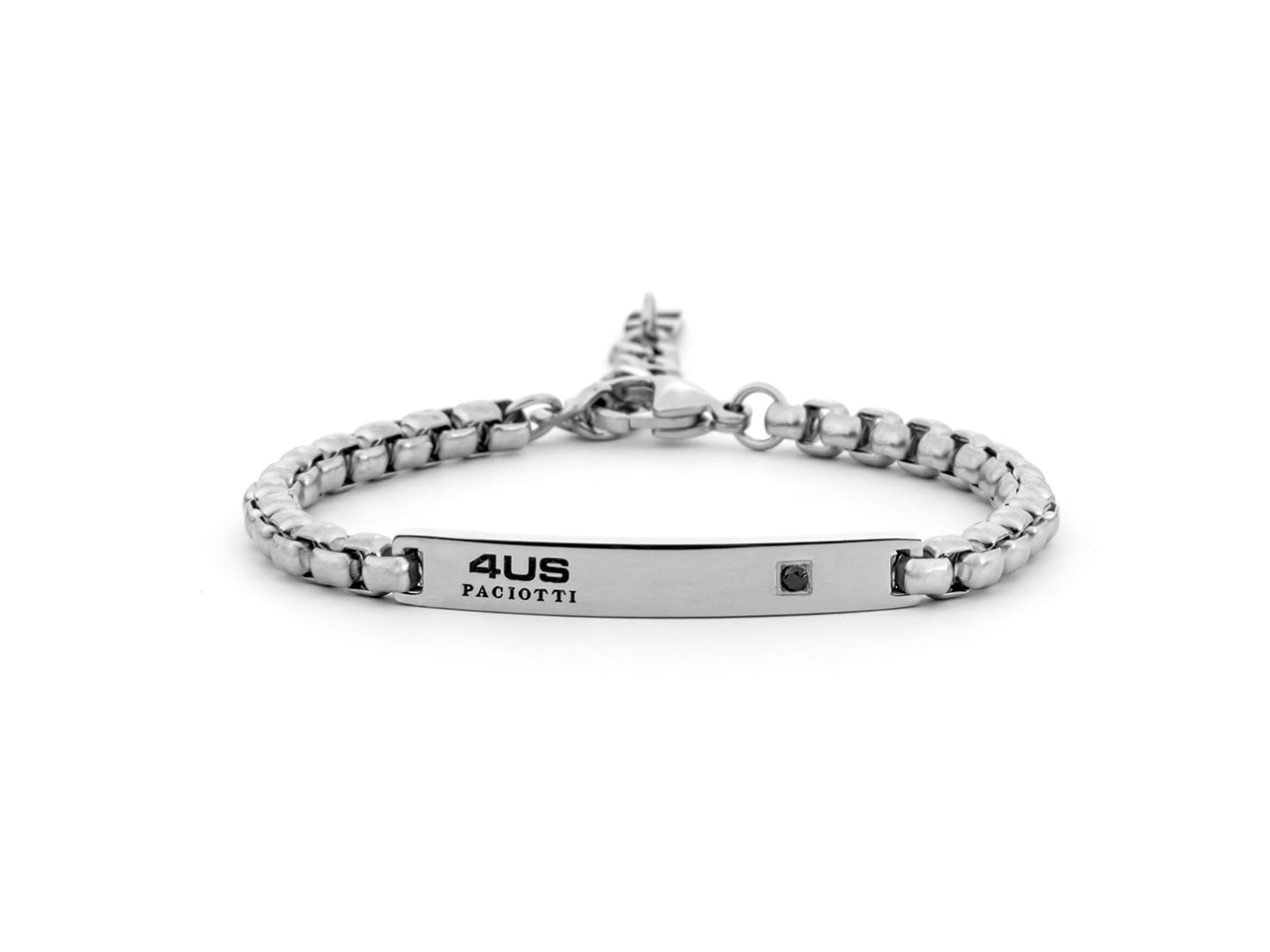 Bracciale uomo 4US Cesare Paciotti in acciaio con zircone nero 4UBR7944