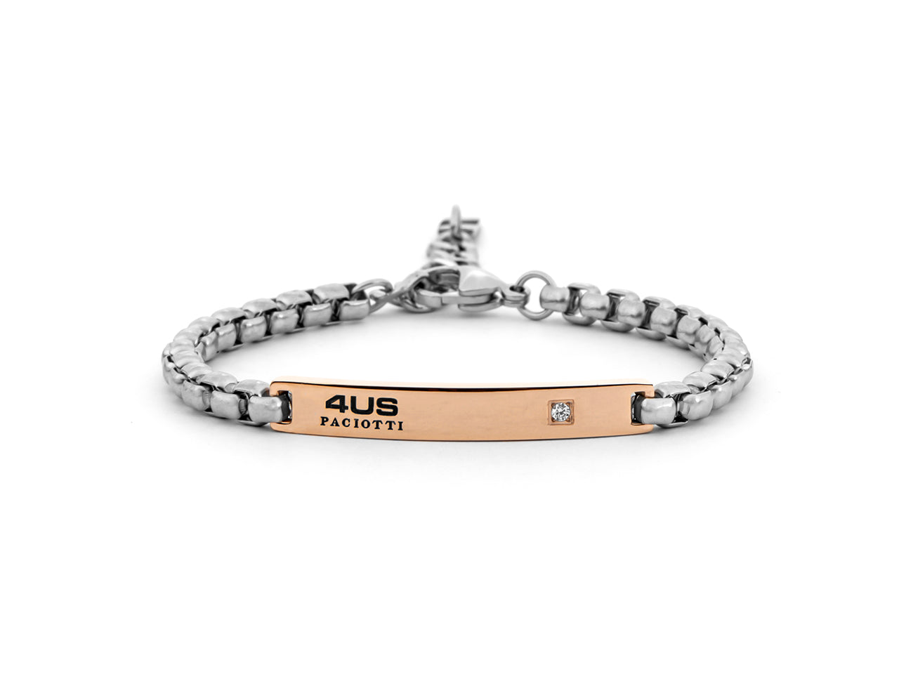 Bracciale uomo 4US Cesare Paciotti in acciaio bicolore con zircone bianco 4UBR7945