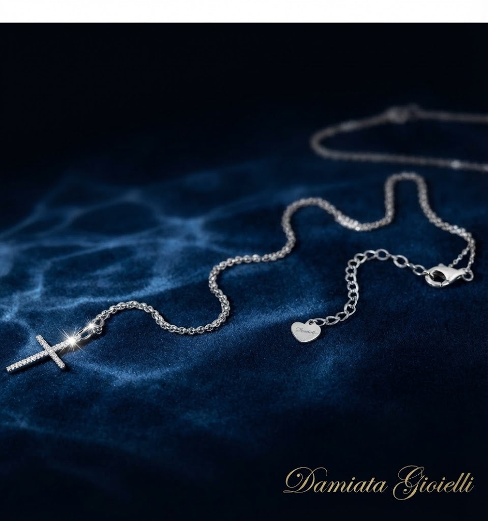 Collana a croce donna 4US Cesare Paciotti in argento e zirconi ref. 4UCL4204W
