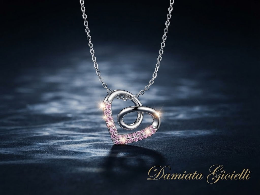 Collana a cuore donna 4US Cesare Paciotti in argento e zirconi ref. 4UCL5699W