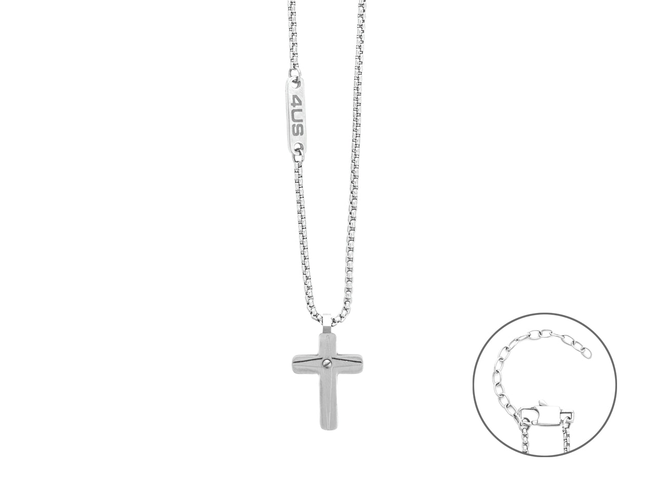 Collana con croce uomo 4US Cesare Paciotti in acciaio 4UCL8449