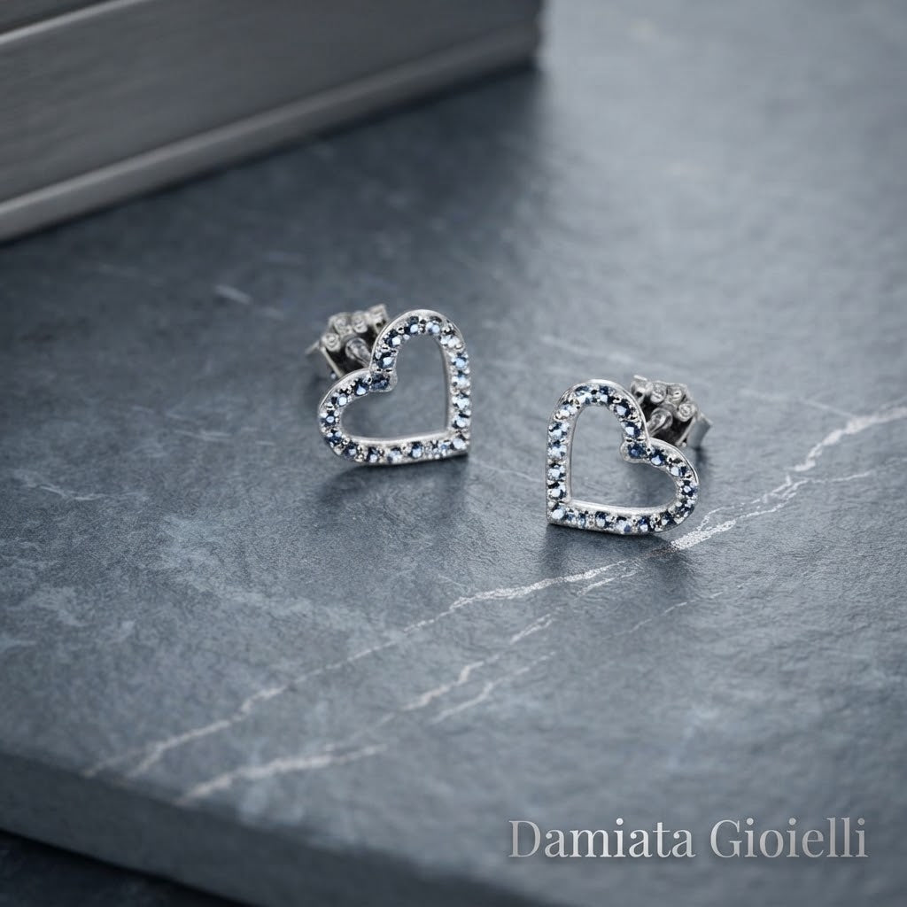 Orecchini a cuore donna 4US Cesare Paciotti in argento e zirconi ref. 4UOR5370W