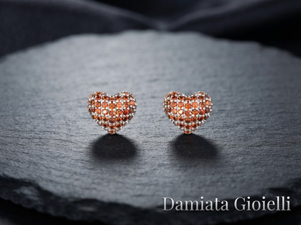 Orecchini a cuore donna 4US Cesare Paciotti in argento e zirconi ref. 4UOR5719W
