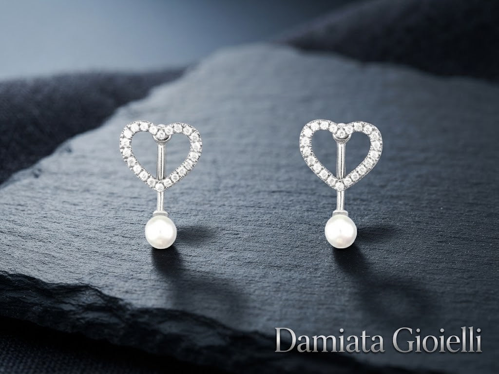 Orecchini donna 4US Cesare Paciotti in argento, zirconi e perle ref. 4UOR5728W