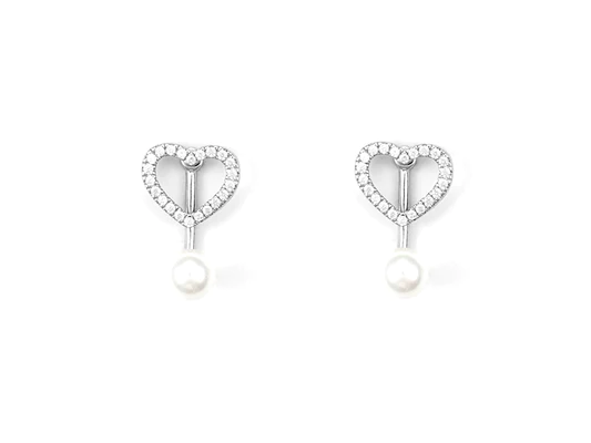 Orecchini donna 4US Cesare Paciotti in argento, zirconi e perle 4UOR5728W
