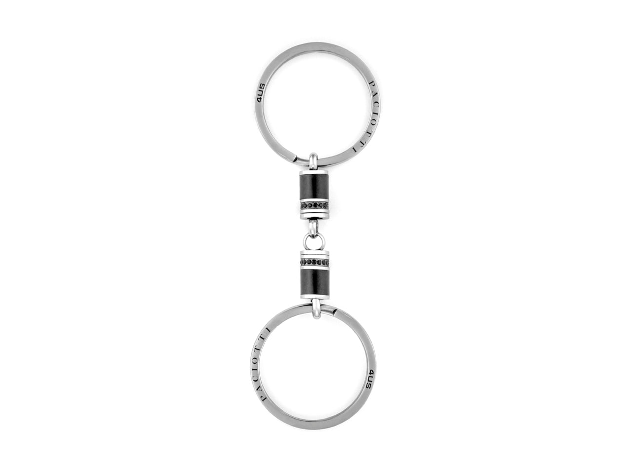 Portachiavi unisex 4US Cesare Paciotti in acciaio bicolore e zirconi neri 4UPC8039