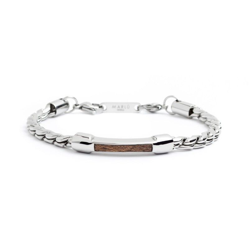 Bracciale uomo Marlù in acciaio e legno 4BR1816M
