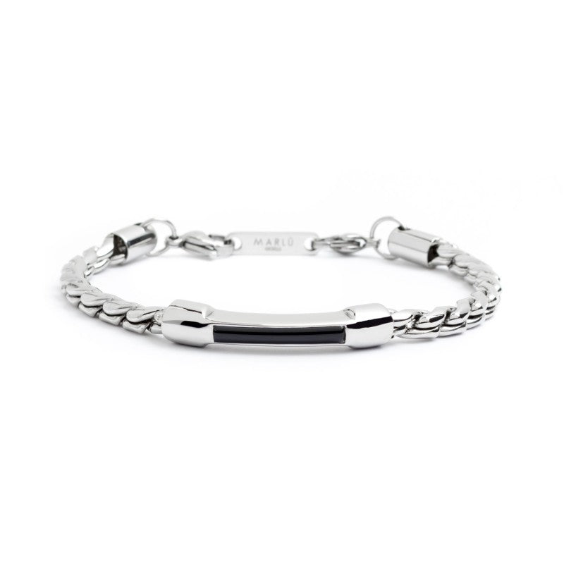 Bracciale uomo Marlù in acciaio e onice nero 4BR1816N
