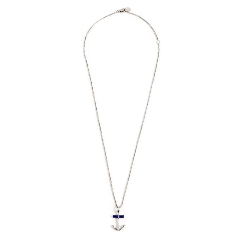 Collana ancora uomo Marlù Icons in acciaio e lapislazzulu 4CN1626B