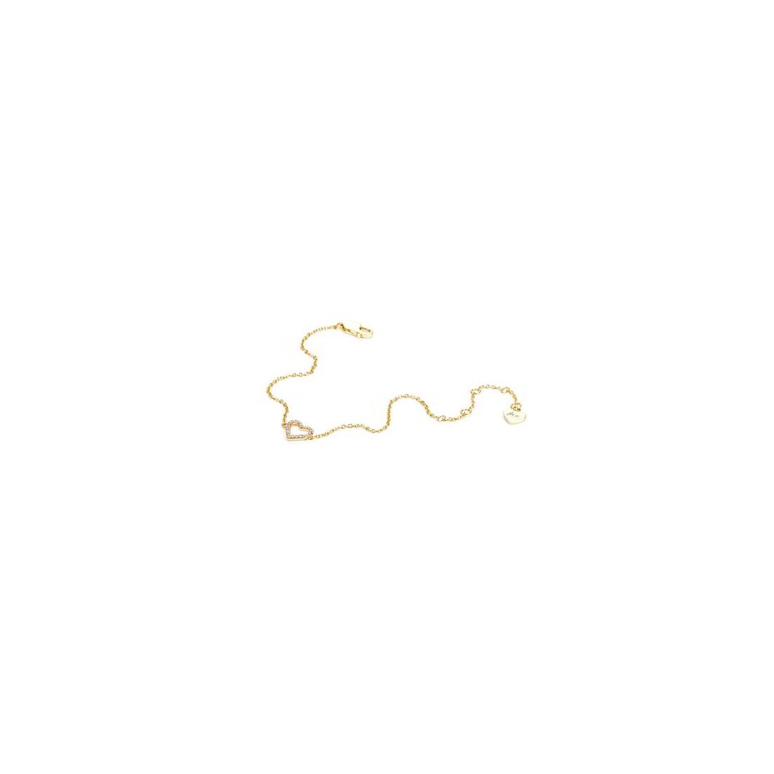 Bracciale a cuore donna 4US Cesare Paciotti in argento dorato e zirconi 4UBR5373W