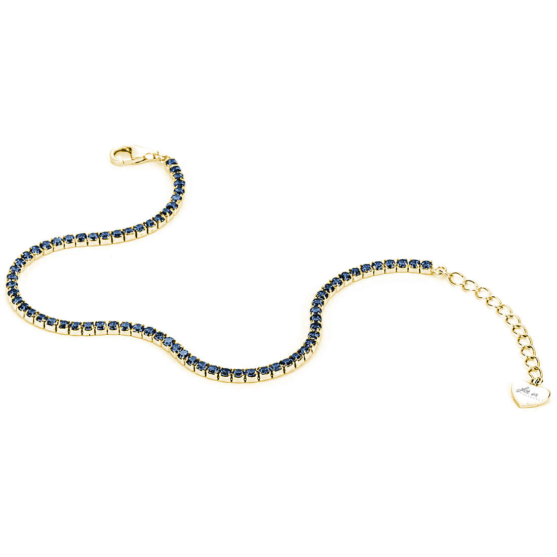 Bracciale tennis donna 4US Cesare Paciotti in argento dorato con zirconi neri 4UBR5409W