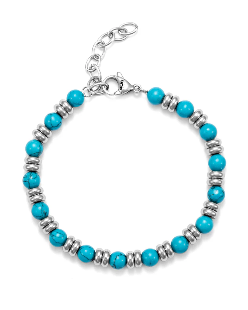 Bracciale uomo 4US Cesare Paciotti in acciaio e turchese 4UBR5630