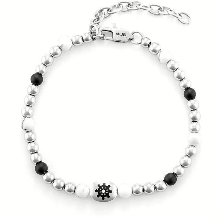 Bracciale uomo 4US Cesare Paciotti in acciaio e onice 4UBR6446