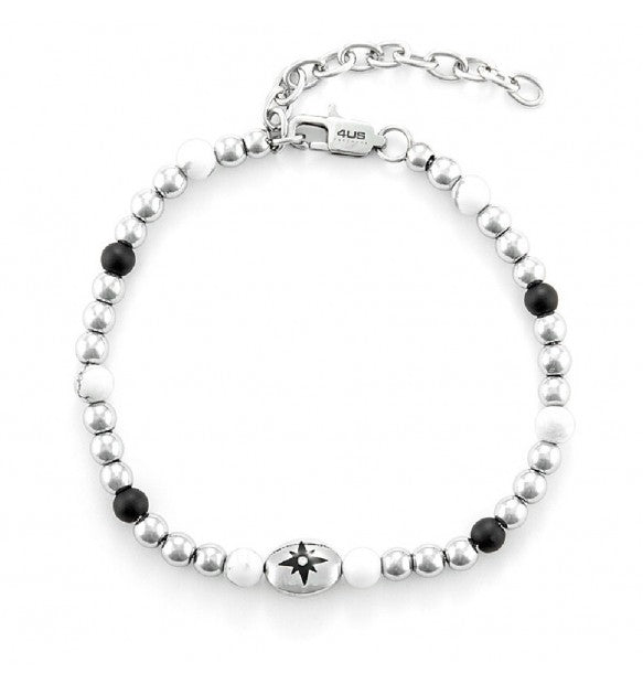 Bracciale uomo 4US Cesare Paciotti in acciaio e onice 4UBR6449
