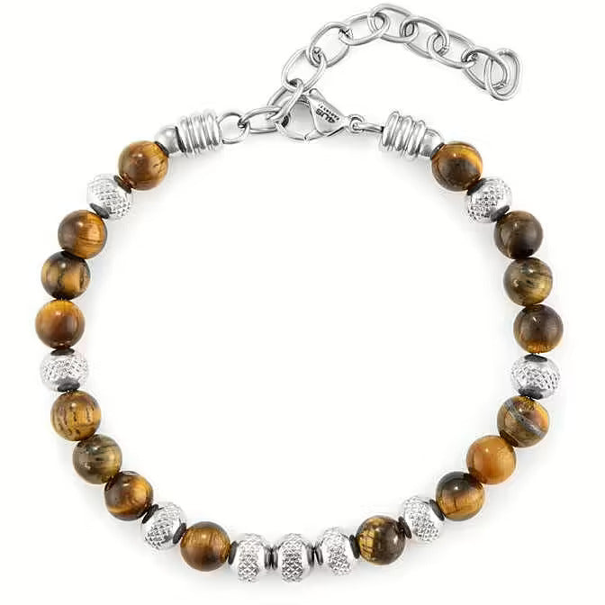Bracciale uomo 4US Cesare Paciotti in acciaio e occhio di tigre 4UBR6756