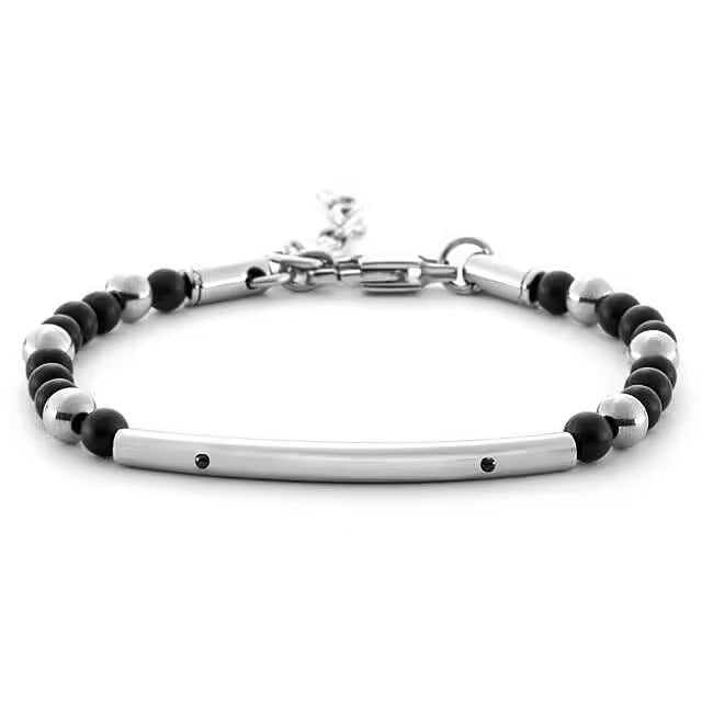 Bracciale uomo 4US Cesare Paciotti in acciaio e onice 4UBR6790