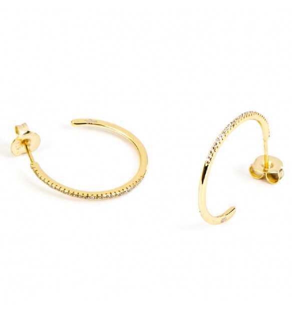 Orecchini a cerchio donna 4US Cesare Paciotti in argento e zirconi 4UOR4214W