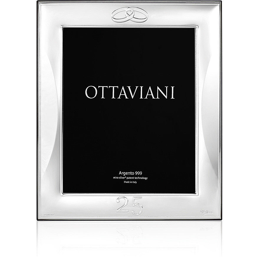 Cornice portafoto Ottaviani in argento retro legno, misure 20x25 ref. 5001