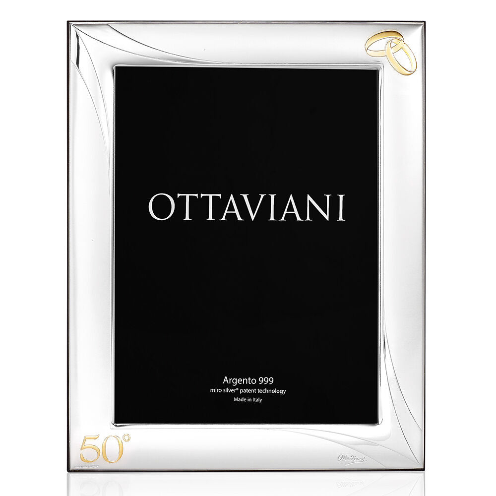 Cornice portafoto Ottaviani in argento retro legno, misure 18x24 ref. 5006