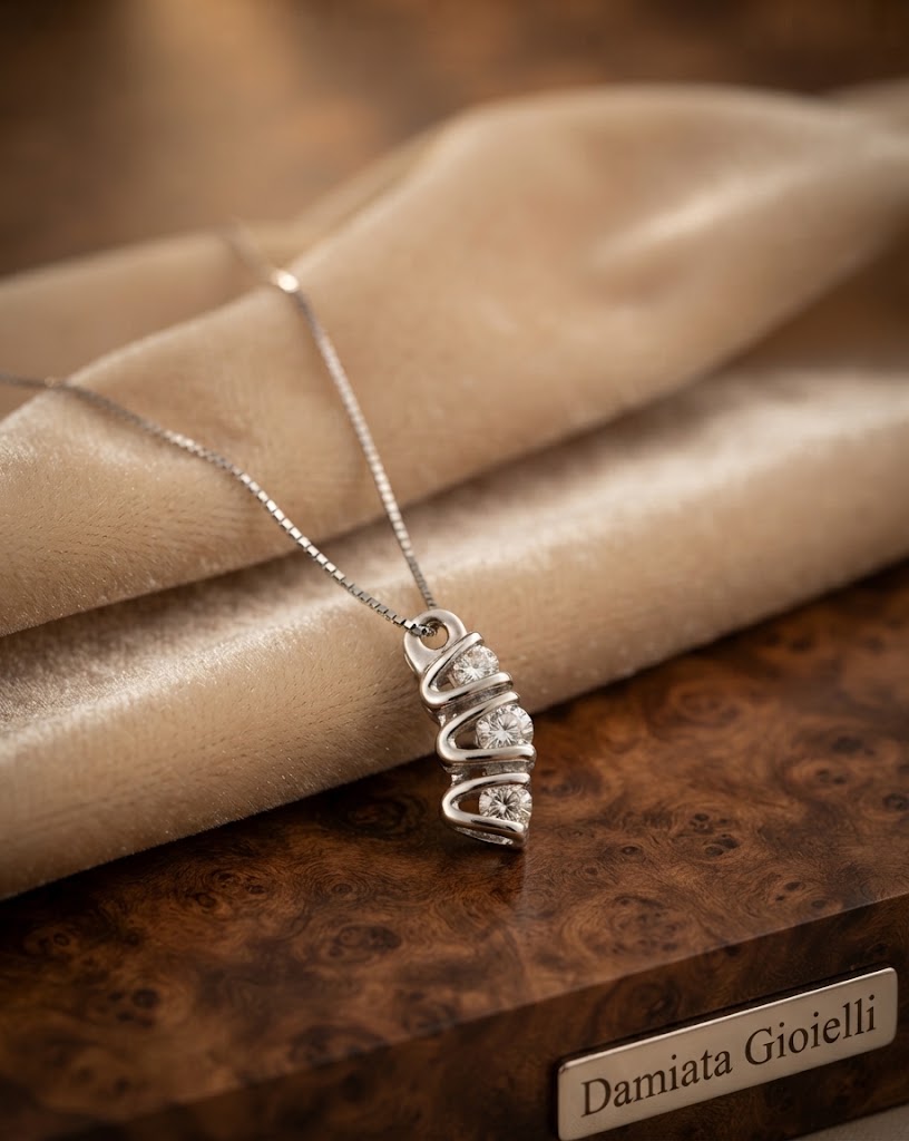 Collana trilogy donna Miluna in oro bianco e diamanti ref. CLD5009_025F4