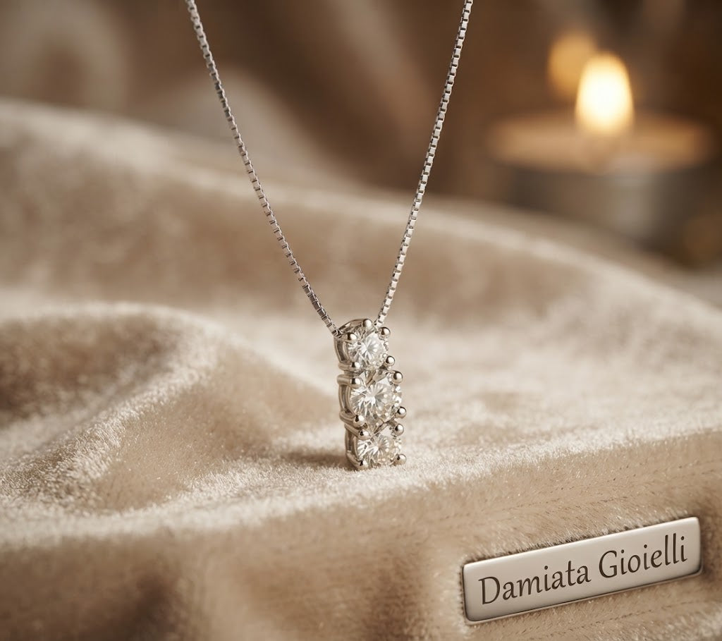 Collana trilogy donna Miluna in oro bianco e diamanti ref. CLD5009_025F4